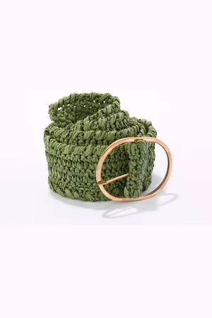 BLANCHEPORTE Ceinture Tressée À Boucle Ovale