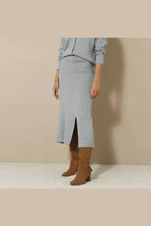 BLANCHEPORTE Jupe Midi Évasée En Tricot