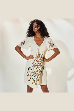 BLANCHEPORTE Robe Courte Imprimée, Crépon