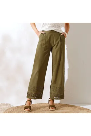 Coeur au sud Pantalon Large 7/8ème, Broderie Anglaise