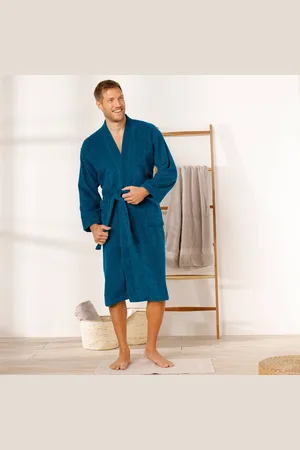 colombine Peignoir Mixte Adulte Col Kimono Éponge Bouclette