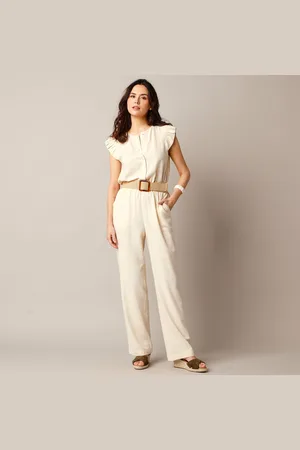 Lora Zellini Combinaison Pantalon Unie, Lin Mélangé
