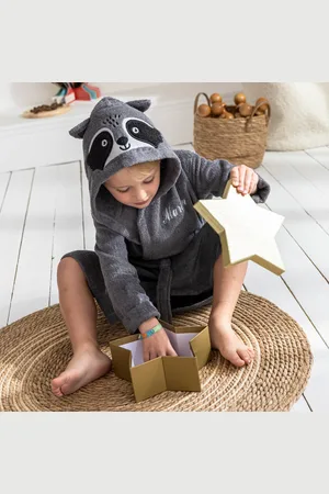 Colombine Des Petits Peignoir De Bain Enfant Personnalisable Raton Laveur