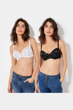 Sans Complexe Soutien-gorge Dentelle Unie Arum Forme Emboîtante Avec Armatures - Lot De 2