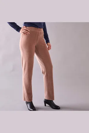 BLANCHEPORTE Pantalon Droit, Maille Velours Côtelé