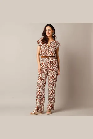 Lora Zellini Combinaison Pantalon, Crépon Imprimé