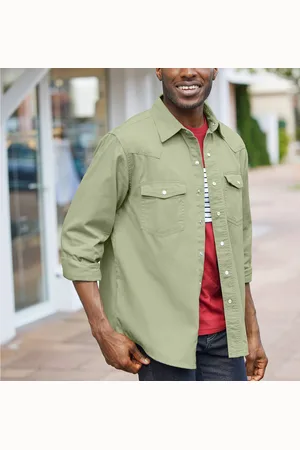 BLANCHEPORTE Chemise Pressionnée Manches Longues En Jean