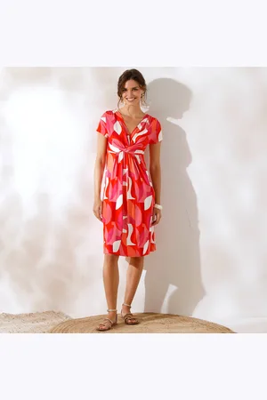 Coeur au sud Robe Courte Manches Courtes, Maille Imprimée
