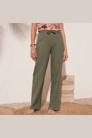 BLANCHEPORTE Pantalon Large Droit, Gaze De Coton