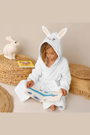 Colombine Des Petits Peignoir De Bain Enfant Lapin À Capuche Éponge Coton - 340 G/m²