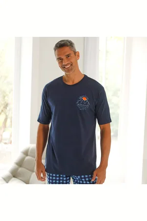 BLANCHEPORTE T-shirt Pyjama Coton Imprimé Placé Manches Courtes
