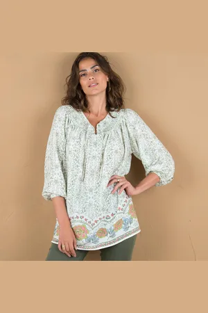Lora Zellini Tunique Smockée Imprimé Base