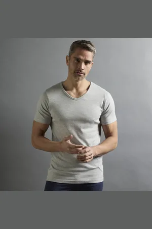 Thermoperle Tee-shirt Sous-vêtement Homme Col V Manches Courtes Chaleur Douce - Lot De 2