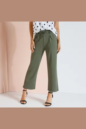 BLANCHEPORTE Pantalon Droit Raccourci, Maille Milano