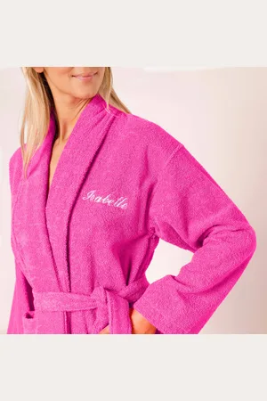 colombine Peignoir Mixte Adulte Éponge Bouclette Col Châle Personnalisable