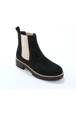BLANCHEPORTE Boots Chelsea Croûte De Cuir, Semelle Crantée Épaisse