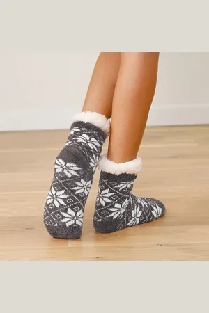 BLANCHEPORTE Chaussettes Maille Chenille Fourrées Antidérapantes