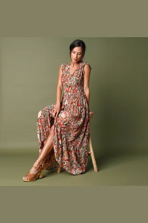 BLANCHEPORTE Robe Longue Imprimée Sans Manches