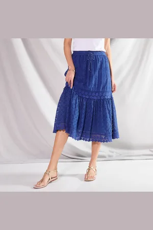 BLANCHEPORTE Jupe Mi-longue, Dentelle Et Macramé