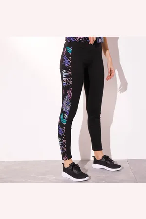 BLANCHEPORTE Legging À Bande Imprimée En Coton Stretch