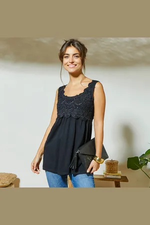 Lora Zellini Débardeur Fluide Macramé