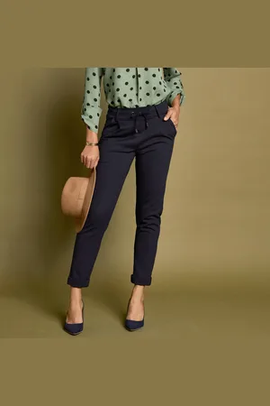 BLANCHEPORTE Pantalon Chino Uni, Maille Milano