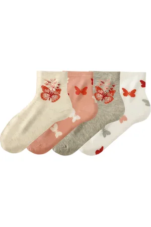 BLANCHEPORTE Mi-chaussettes Motifs Papillons - Lot De 4 Paires