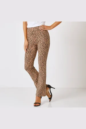 BLANCHEPORTE Legging Bootcut Taille Élastiquée, Imprimé Peau De Bête