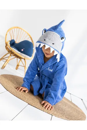 Colombine Des Petits Peignoir De Bain Enfant À Capuche Requin Personnalisable - 340g/m²