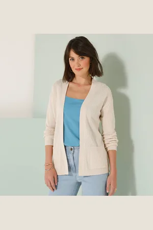 BLANCHEPORTE Gilet Maille Fantaisie, Porter Ouvert