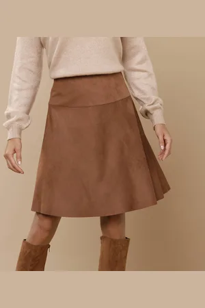 Lora Zellini Jupe Patineuse Aspect Suédine