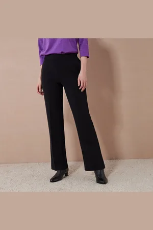 BLANCHEPORTE Pantalon Coupe Large Fluide, Uni