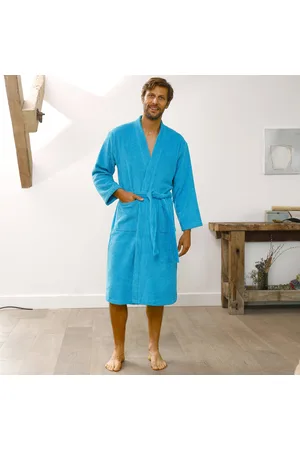colombine Peignoir Mixte Adulte Col Kimono Éponge Bouclette