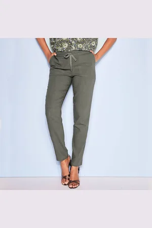 BLANCHEPORTE Pantalon Fuselé Fluide, Lin-coton