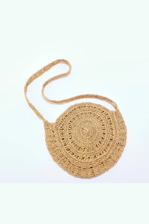 BLANCHEPORTE Sac Rond Forme "soleil" En Jute Tressée