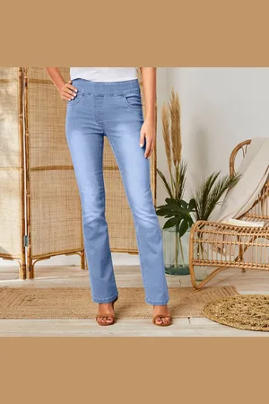 BLANCHEPORTE Jean Bootcut Ultra Stretch, Maille Effet Jean, Grande Stature