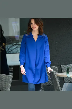 BLANCHEPORTE Tunique Dentelle Manches Longues Unie