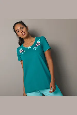 BLANCHEPORTE T-shirt Encolure Imprimée Bucolique - Manches Courtes