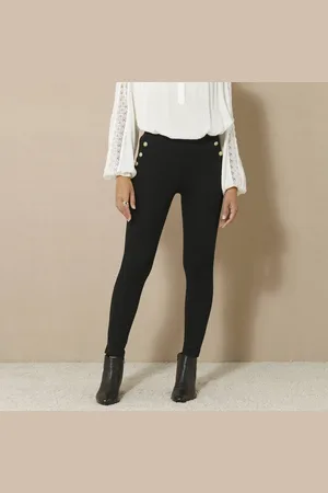 BLANCHEPORTE Legging Effet Pont, Taille Élastiquée