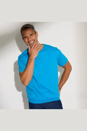 BLANCHEPORTE T-shirt Henley Confort Manches Courtes - Coton Biologique
