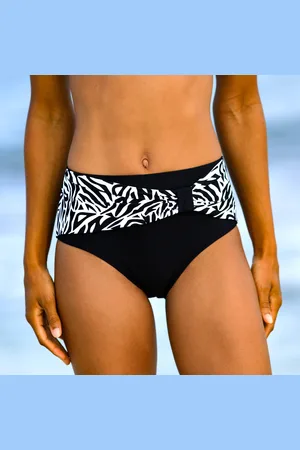 BLANCHEPORTE Bas De Maillot De Bain Taille Haute Uni - Effet Drapé