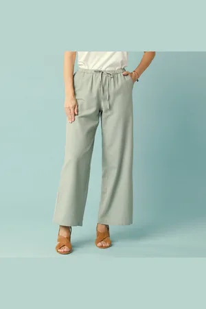 BLANCHEPORTE Pantalon Large Spécial Petites Viscose-coton-lin
