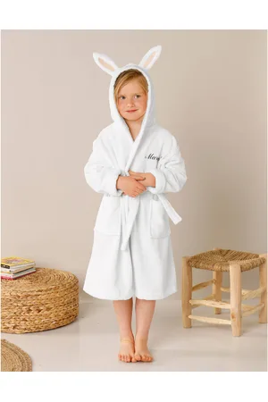 Colombine Des Petits Peignoir De Bain Enfant Personnalisable Lapin À Capuche