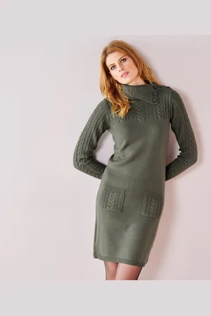 BLANCHEPORTE Robe Pull Maille Torsadée