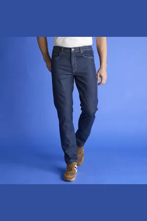 BLANCHEPORTE Jean Droit 100% Coton Élastiqué Côtés - Entrej. 82 Cm