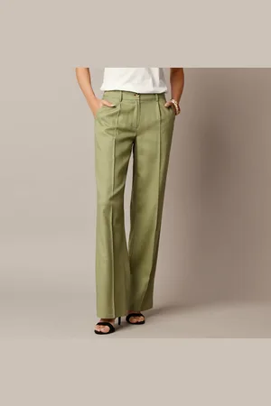 Lora Zellini Pantalon Large Fluide, Lin Mélangé