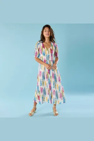 BLANCHEPORTE Robe Longue Spécial Petites, Voile Imprimé