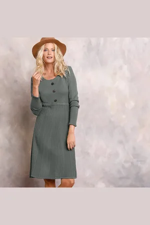 BLANCHEPORTE Robe Pull Boutonnée