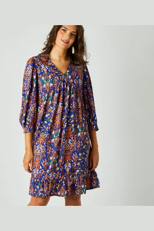 BLANCHEPORTE Robe Housse Manches 3/4 Imprimée, Crêpe