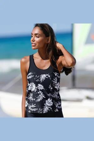 BLANCHEPORTE Tankini Dos Nageur Imprimé Tabika - Coques Amovibles